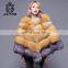 Warm Winter Luxury fox fur With Fluffy Fox Fur Trim Cloak