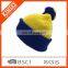 2017 Custom Colorful Pom Pom Knit Hat With Ball Top