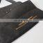 Customized design non-woven fabric black tote foldable shopping bag