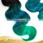 2017 New Arrival Body Wave Green Blue Customized Human Hair Curly No Synthetic Mixed