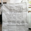 jute bag, top filling spout and bottom discharge spout, sewing in chain