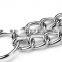 Adjustable chrome three-row chain pet collar dog collar