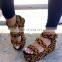 2020 new high Wholesale Personalized Women Slides Women's Shoes Flat Greek Ankle Strap leopard Sandals