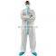 China PP+PE White Paint Doctor Protection Suit With CE Level 5 6 Medical Clothing