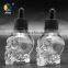 35ml Skull Glass Bottle With Dropper 35ml for Tobacco Tar Glass Skull Bottle