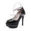 ladies beautiful pu patent upper high heel shoes women platform pumps office sandals shoes