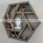 New Design Handcrafted Wood Spiral Hexagon Shelf Unique Wall Mounted Floating Display Shelves