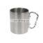 10 oz Portable Rockclimbing Stainless Steel Double Walled Mug with Carabiner Handle
