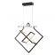 Modern minimalist Black collapsible Round Square Hanging Modern Iron Aluminum Silicone strip Led Pendant Lights