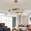 Zhongshan cheap round living room led pendant light hotel villa decorative modern luxury gold k9 crystal chandelier