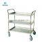 Morntrip Best Selling Hospital Treatment Cart Stainless Steel Car For Nursing Medical Dressing Carriage Vehicle Medicine Trolley