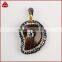 Wholesale silver plated jewelry crystal paved diamond ammonite fossils pendant
