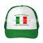 Custom private label logo ventilated mesh back italian flag hat