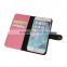 For iPhone leather case, smart phone flip cover, protective stand case for Apple phone