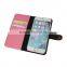 For iPhone leather case, smart phone flip cover, protective stand case for Apple phone