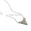 Solid Sterling Silver Micro Pave Cubic Zirconia Shark Tooth Necklace