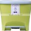 Turquoise curvy pedal rubbish bin with oval lid
