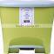 Turquoise curvy pedal rubbish bin with oval lid