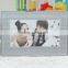 2016 new design crystal glittery silkscreen glass mirror photo frame 5x7 6x8in