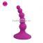Silicone anal beeds plug with sucker sex toys F019