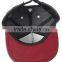 applique snapback cap with flat leather brim red under brim wholesale