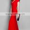 Cheap New V Neck Short Sleeves Prom Dresses Brush Train Mermaid Red Vintage Evening Dress HA-152