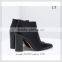 OB70 hot sale 2013 thick heel boots rubber sole pointed toe leather boots women