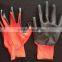13g factory wholesales red nylon black Nitrile coated Glove