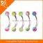 Double Side Acrylic Bar Eyebrow Ring Rook Piercings Rook Piercing Body Jewelry