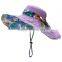 Nylon Floral Pattern Wide Brimmed Sun Hats Young Girls Hat