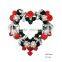 Christmas Themed Jewelry Silver Heart Design Rhinestone Christmas Wreath Brooch Pin