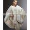 popular ladies cashmere and fox fur trim cape