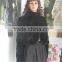 wholesale short style black real rex rabbit fur coat
