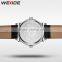 Man watches top 2016 stainless steel back water resistant genuine leather waterproof casual wrist watch
