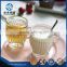 High quality 100ml striped glass pudding bottle with handle milk bottle
