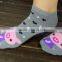fashion gray knitted cotton girls thin SOCKS buying from china
