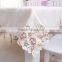 New design 100 polyester flower design embroidery table cloth