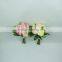 China supplier party decoration bunch plastic silk bridal wedding artificial flower bouquet