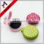 Plastic round travel hair brush mirror for kids