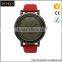 Top brand leather band quartz stainless steel back mens watch