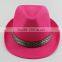 2015 Hot Sale Red Fedora Straw Hat Flat Top Fedora Hat Rack
