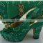 10 cm high heels Hot sale african women's shoes and bag of set unit 4 different colors