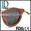 Modern Design Smaller Wood Frame Metal Temple Sunglasses