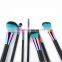 2017 Hot !!! 7pcs Gradient rainbow color Pro Makeup Brushes OEM Cosmetic makeup brush set