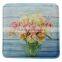 Flower Printed Coral Fleece Car Seat Chair Cushion