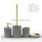 4 Piece concrete material Carving texture Bathroom Accessory set Soap Dish Dispenser Toothbrush Holder Set