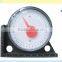 Steel base with degress scale,transparent plastic cover,degree dial, goniometer
