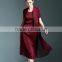 Wholesale England style chiffon spliced wrinkled midi dress for lady