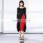 High elastic pleat asymmetrucal spring women dress