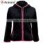 Contrast piped girls fleece sport jacket zipper up